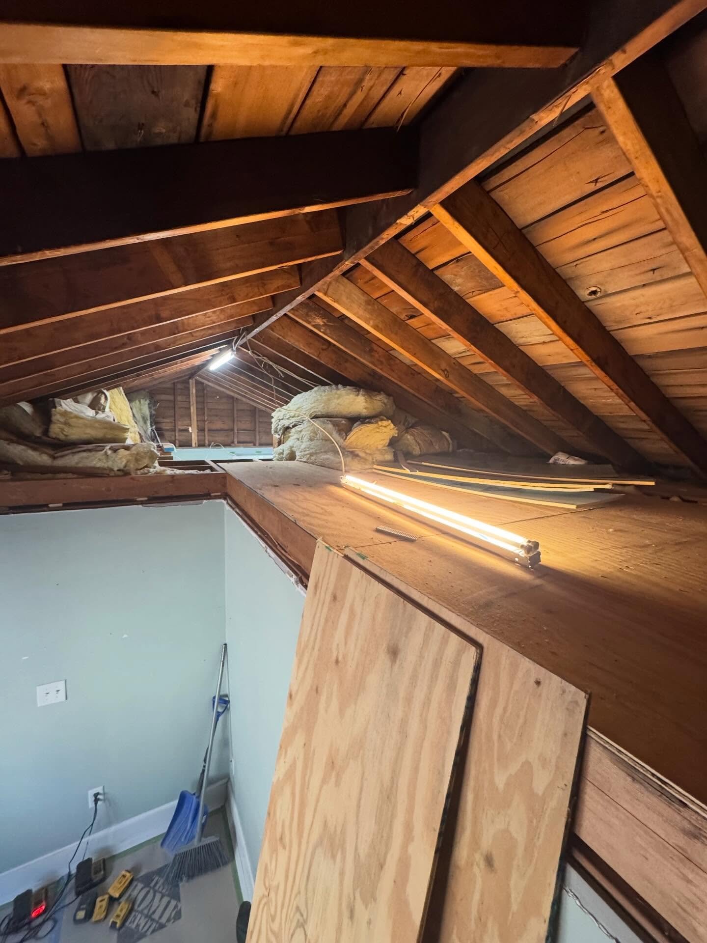 Before: Unused attic finished into a bedroom