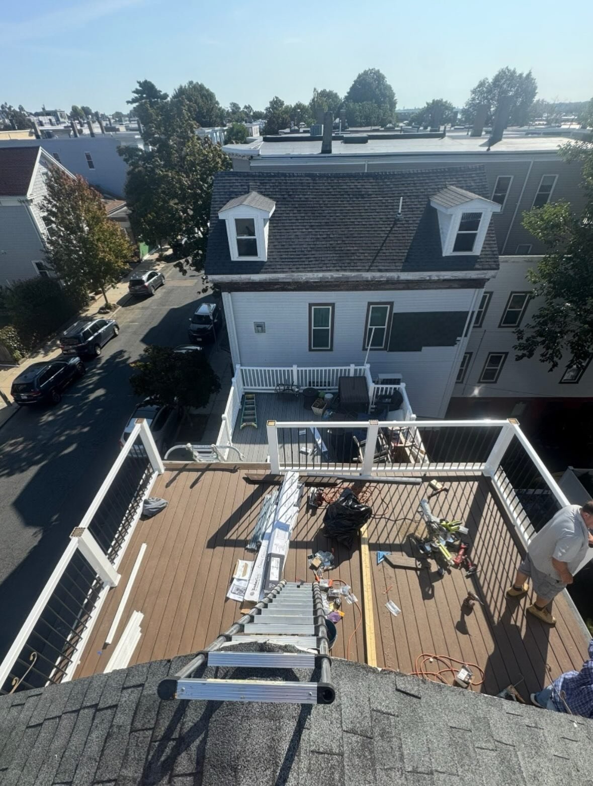 RNB General Contracting rebuilding a rooftop deck in South Boston