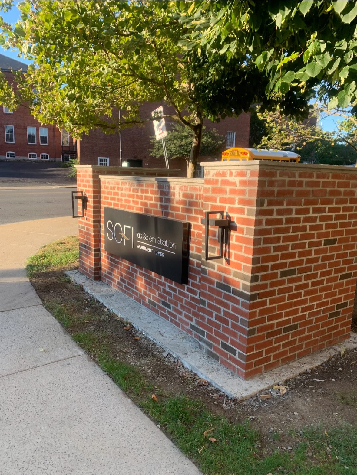 Monument sign built for an apartment complex in Salem